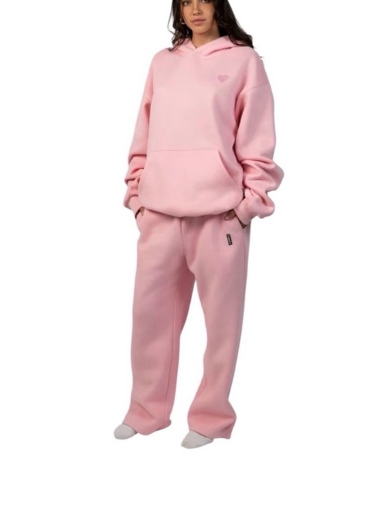 Comfrt Tops - Women’s Comfrt Pink Love Sweatshirt And Pants Set
